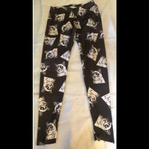 Grumpy Cat Art Leggings Womens’ Junior Sz 9 or 11 XL Cat-lovers Fun NM